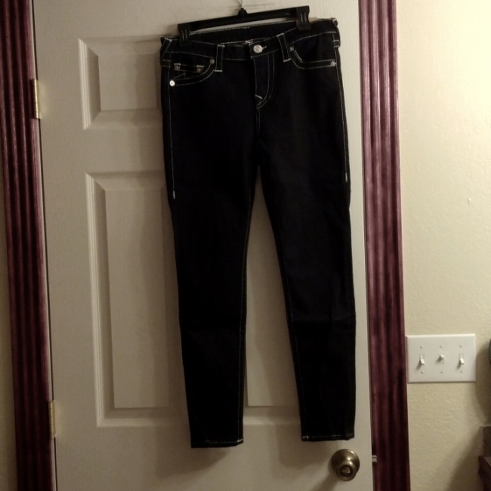 True Religion Black Ankle Skinny Jeans Size 30 NWT